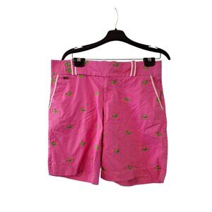Lilly Pulitzer vintage shorts womens 8 pink preppy alligators 9.5" inseam